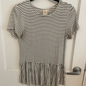 Striped Black and White Women's Top